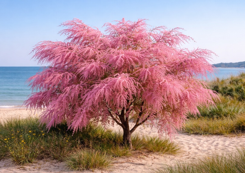 Tamargueira (Tamarix) em zona costeira